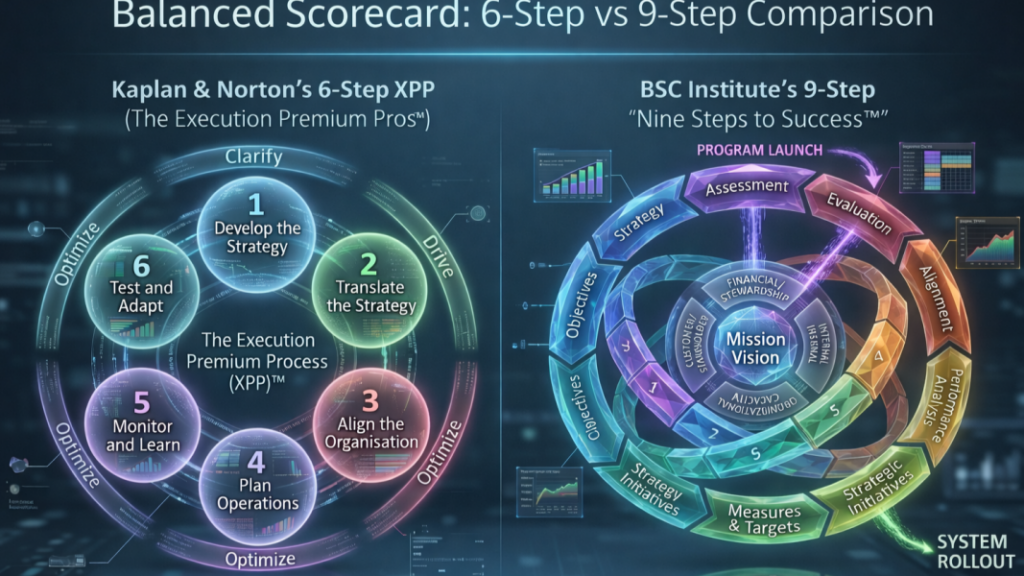 Balanced Scorecard: 6-Step vs 9-Step Comparison and an Implementation Guide